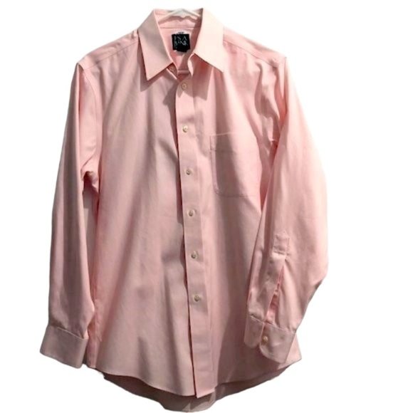 Joseph A Banks Slim Fit Collar Pink Dress Shirt - L - Picture 9 of 9